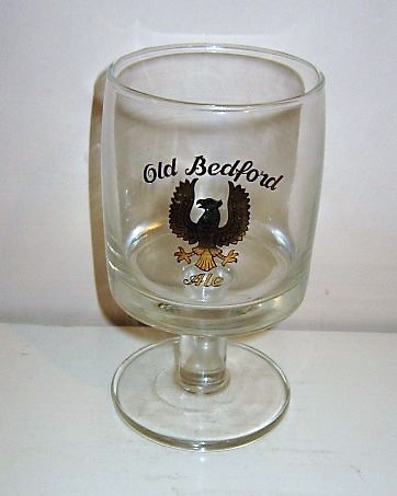 beer glass from the Charles Wells brewery in England with the inscription 'Old Bedford Ale'