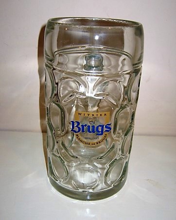 beer glass from the Gouden Boom  brewery in Belgium with the inscription 'Brugs Witbier Blanche De Bruges'