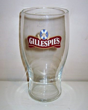 beer glass from the Gillespie's brewery in Scotland with the inscription 'Gillespie's'