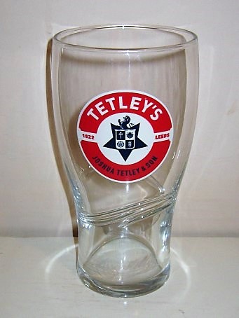 beer glass from the Tetley's brewery in England with the inscription 'Tetley's 1822 Leeds Joshua Tetley & Son'