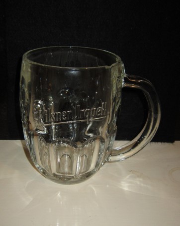 beer glass from the Pilsner Urquell brewery in Czech Republic with the inscription 'PiLsner Urquell'