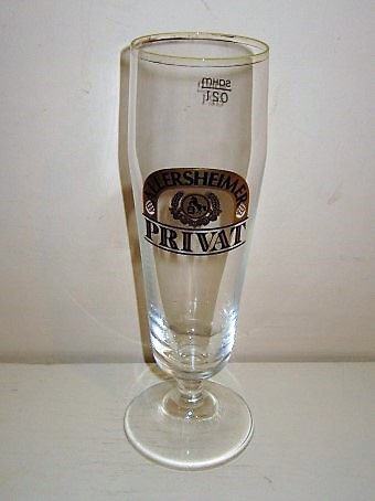 beer glass from the Allersheim brewery in Germany with the inscription 'Allersheimer Privat'