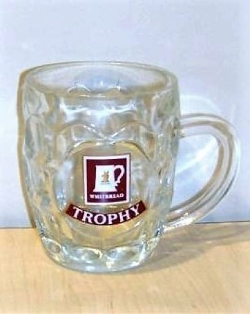 beer glass from the Whitbread  brewery in England with the inscription 'Whitbread Trophy'