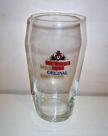 beer glass from the Dortmunder Union  brewery in Germany with the inscription 'Dortmunder Union Original'