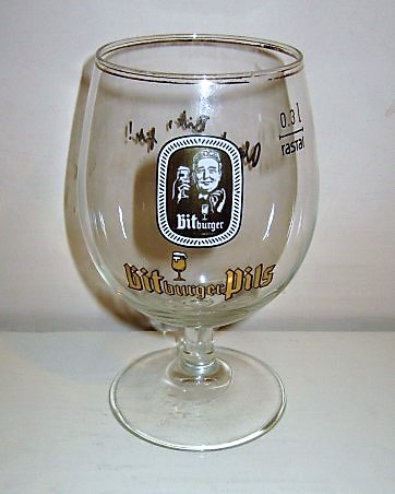 beer glass from the Bitburger brewery in Germany with the inscription 'Bitburger, Bitburger Pils'