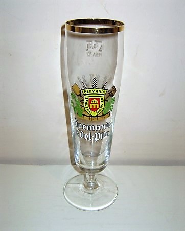 beer glass from the Germania brewery in Germany with the inscription 'Germania Edel Pils, Germania Brauerei Munster '