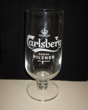 beer glass from the Carlsberg brewery in Denmark with the inscription 'Carlsberg Danish Pilsner 1847 Onwards, By Appointment To The Royal Danish Court'