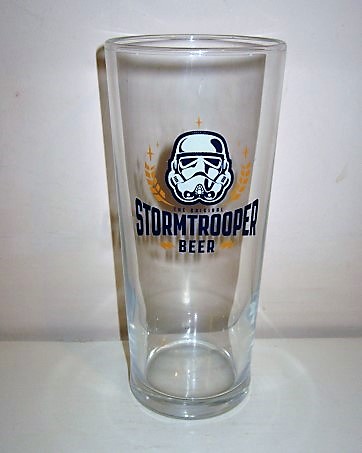 beer glass from the St Peter,s Brewery  brewery in England with the inscription 'The Original Stormtrooper Beer'