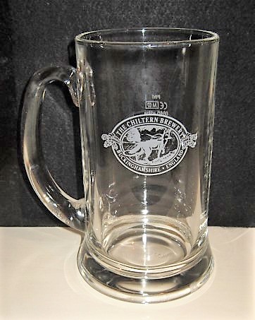 beer glass from the Chiltern brewery in England with the inscription 'The Chiltern Brewery Buckinghamshire'