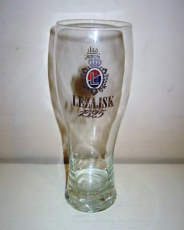 beer glass from the Zywiec brewery in Poland with the inscription 'Lezajsk 1525'