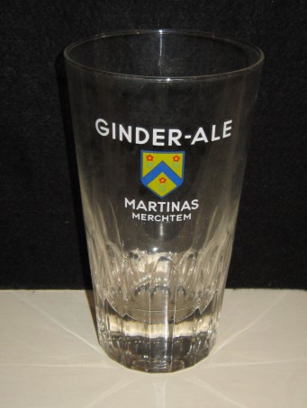 beer glass from the Ginder/Martinas brewery in Belgium with the inscription 'Ginder Ale Martinas Merchtem'