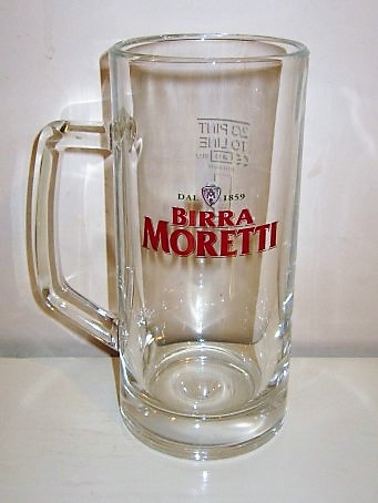 beer glass from the Moretti brewery in Italy with the inscription 'Dal Birra Moretti'