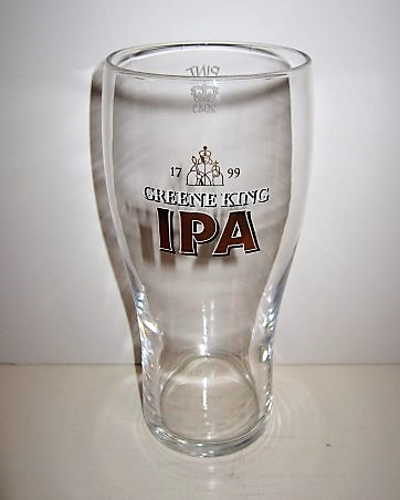 beer glass from the Greene King brewery in England with the inscription '1799 Greene King IPA '