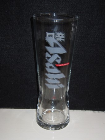 beer glass from the Asahi brewery in Japan with the inscription 'Asahi, Asahi Super Dry'