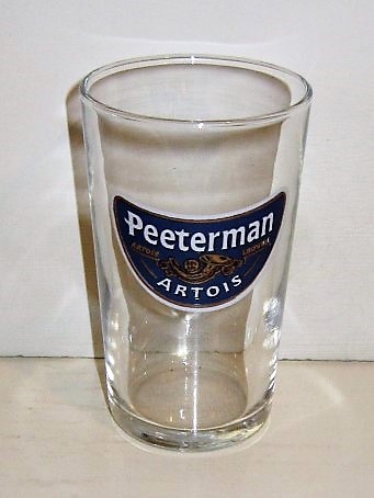 beer glass from the Stella Artois brewery in Belgium with the inscription 'Peeterman Artois'