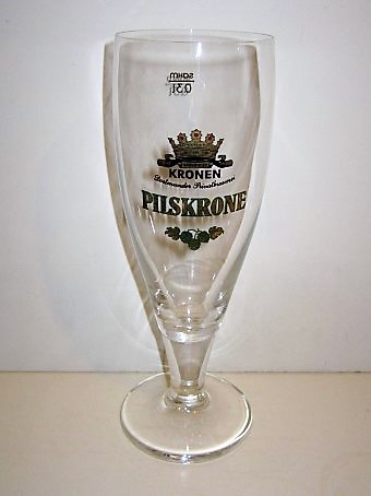 beer glass from the Kronen  brewery in Germany with the inscription 'Kronen Pilskrone'