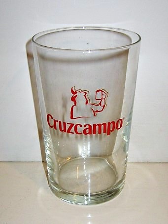 beer glass from the Cruzcampo brewery in Spain with the inscription 'Cruzcampo '