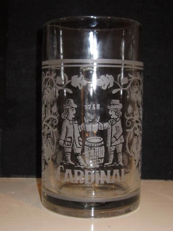 beer glass from the Cardinal brewery in Switzerland with the inscription 'Cardinal'