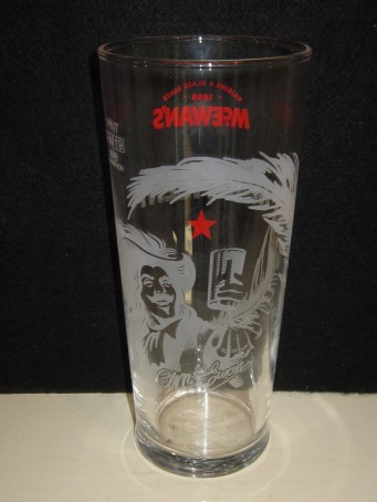 beer glass from the McEwan's brewery in Scotland with the inscription 'Raising A Glass Since 1856 McNificent'