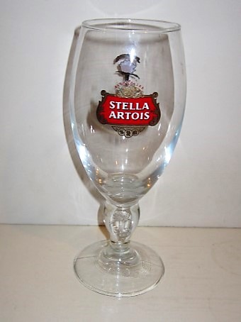 beer glass from the Stella Artois brewery in Belgium with the inscription 'Stella Artois'