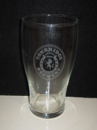 beer glass from the Tonbridge brewery in England with the inscription 'Tonbridge Brewery, MMX Kentish Ale'