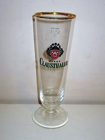 beer glass from the Radeberger Gruppe  brewery in Germany with the inscription 'Mark Clausthaler'