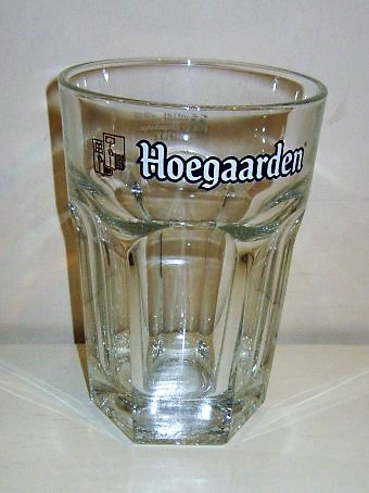 beer glass from the Hoegaarden  brewery in Belgium with the inscription 'Hoegaarden'