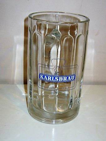 beer glass from the Karlsbrau  brewery in Germany with the inscription 'Karlsbrau'