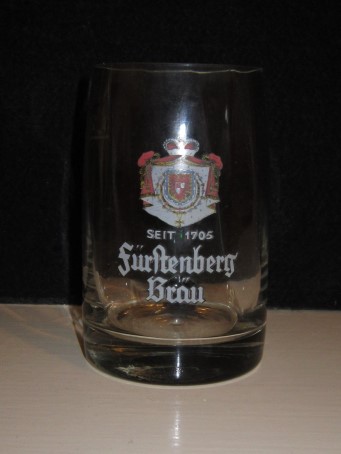 beer glass from the Furstenberg  brewery in Germany with the inscription 'Furstenberg Brau Seit 1705'