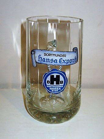beer glass from the Dab brewery in Germany with the inscription 'Dortmunder Hansa Export, DHB Dortmunder Hansa Bier'