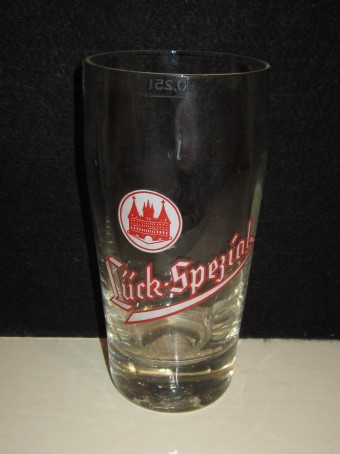 beer glass from the Lbeck brewery in Germany with the inscription 'Luck Spezial'