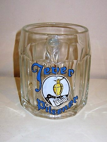 beer glass from the Jever  brewery in Germany with the inscription 'Jever Pilsener'