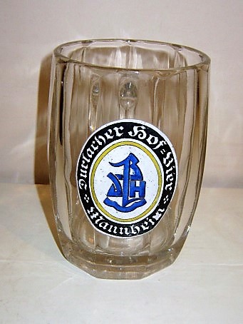 beer glass from the Durlacher Hof brewery in Germany with the inscription 'Brauerei Durlacher Hof in Mannheim'