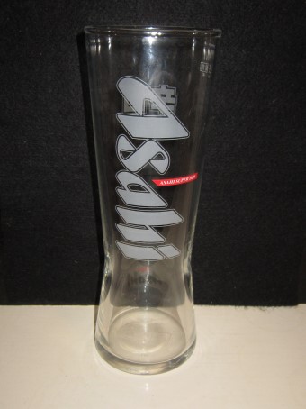 beer glass from the Asahi brewery in Japan with the inscription 'Asahi, Ashhi Super Dry'
