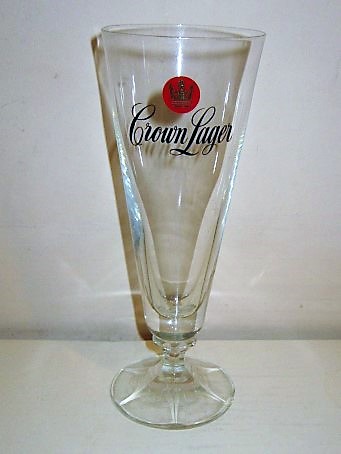 beer glass from the Carlton & United Breweries brewery in Australia with the inscription 'Crown Lager'