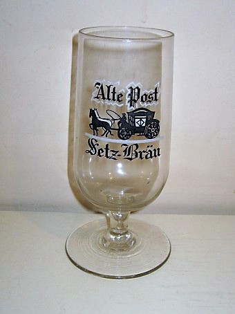 beer glass from the Piedboeuf brewery in France with the inscription 'Alte Post Setz Brau'