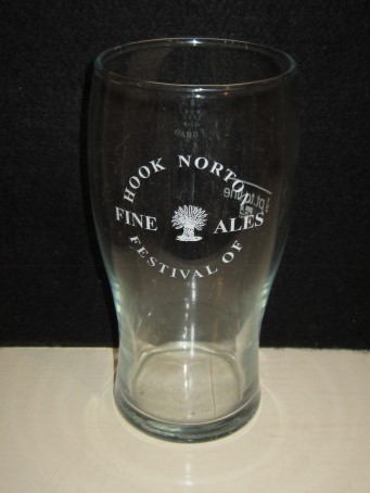 beer glass from the Hook Norton brewery in England with the inscription 'Hook Norton Festival Of Fine Ale'