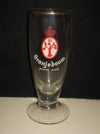 beer glass from the Oranjeboom brewery in Netherlands with the inscription 'Oranjeboom Holland Bier'