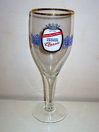 beer glass from the Kronen  brewery in Germany with the inscription 'Seit 1729 Dortmunder Kronen Classic'