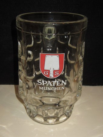 beer glass from the Spaten brewery in Germany with the inscription 'GS Spaten Munchen'