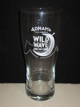 beer glass from the Adnams brewery in England with the inscription 'Adnams Southwold Wild Wave English Cider'