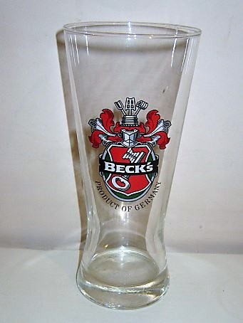 beer glass from the Beck & Co. brewery in Germany with the inscription 'Beck's Product Of Germany'