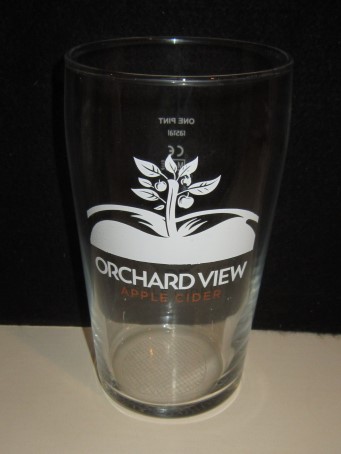 beer glass from the Shepherd Neame brewery in England with the inscription 'Orchard View Apple Cider'