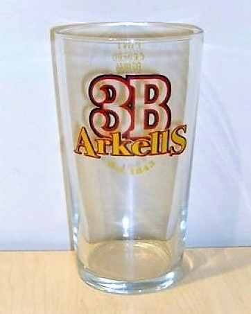beer glass from the Arkell's  brewery in England with the inscription '3B Arkelles Est 1843'