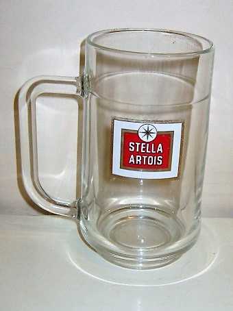 beer glass from the Stella Artois brewery in Belgium with the inscription 'Stella Artois'