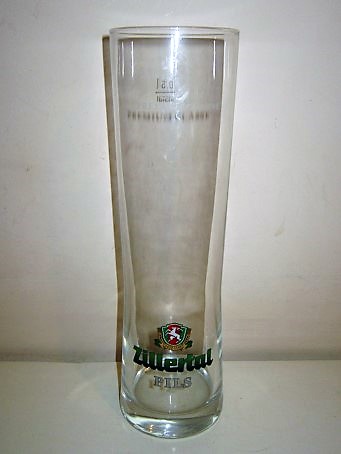 beer glass from the Zillertal  brewery in Austria with the inscription 'Zillertal Premium Classe'