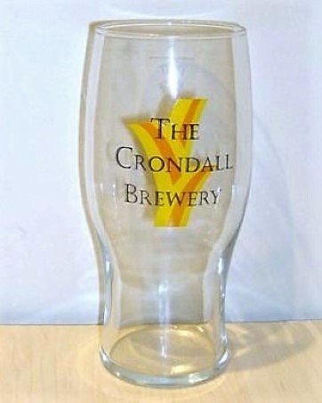 beer glass from the Crondall brewery in England with the inscription 'The Crondall Brewery'