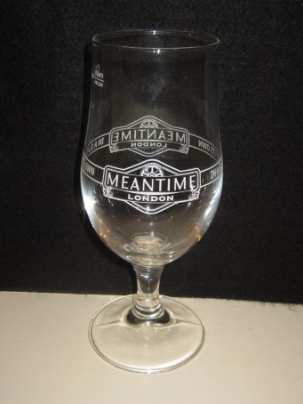beer glass from the Meantime brewery in England with the inscription 'Meantime London, In A Glass Of Its Own '