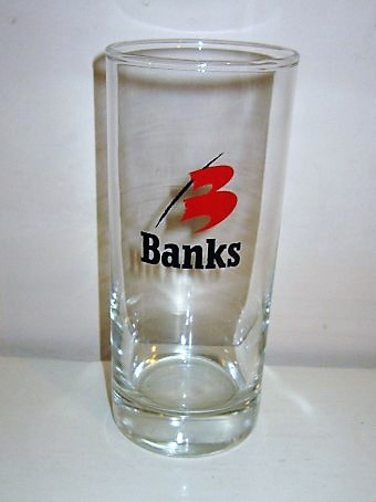 beer glass from the Banks  brewery in Barbados with the inscription 'Banks'