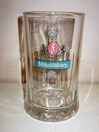 beer glass from the Feldschlsschen Braunschweig brewery in Germany with the inscription 'Feldschlosschen'